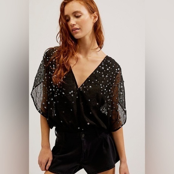 Free People Tops - New Free People Summer Shine Bodysuit In black Size Small